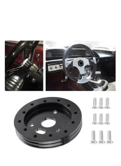 Y&D Car Steering Wheel Hub Adapter Conversion Spacer, 6 Hole to 3 Hole, Aluminum Alloy Spacer Boss Kit, Universal Automotive Modification Accessories (Black)  - Image 1