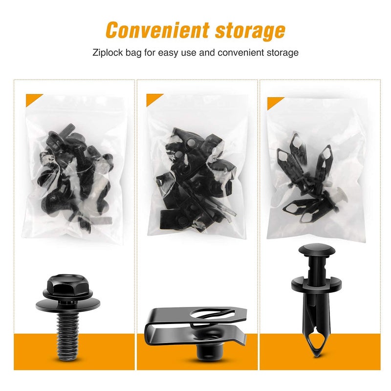 GOOACC GRC-70 35PCS درع حماية تحت المحرك واقي غطاء جسم براغي بومبر بطانة فندر مشبك مثبت ريفيت كليبس ، أسود - Image 5