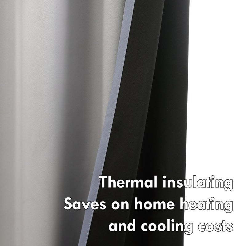 weesire Ombre Blackout Curtains for Bedroom Living Room 2 Panels 100% Blackout Light Blue Grey Gradient Curtains, 52x84 Inches - Image 4