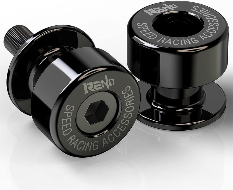 RENO SP1-M10/125 Aluminum Motorcycle Swingarm Spools Slider (Black, 2 Pcs) - Image 1