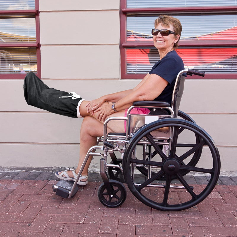 Max Shape Washable Knee Sock Cover  Adjustable Foot Cast Cover for Men & Women  Medium Short (Black) - Image 5