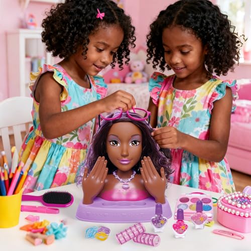 Oeasic Hair Styling Doll Head 105inch with Real Washable Makeup Nail Polish 20 Accessories Pretend Play Hair Salon Toy Makeup Kit for KidsChristmas Birthday Gifts for Girls Ages 3 4 5 6 7 8 9 10 - Image 5