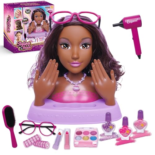 Oeasic Hair Styling Doll Head 105inch with Real Washable Makeup Nail Polish 20 Accessories Pretend Play Hair Salon Toy Makeup Kit for KidsChristmas Birthday Gifts for Girls Ages 3 4 5 6 7 8 9 10 - Image 1