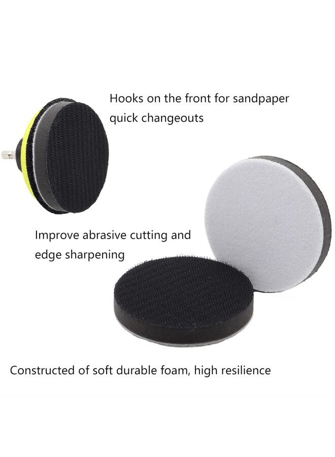 69pcs Sandpaper 3Inch Sanding Disc 60-10000 Grit Wet Dry Sandpaper with M10 Backing Pad,2pcs Interface Pad for Wood Metal Mirror Jewelry Car Polishing Headlight Cleaner Set - Image 5