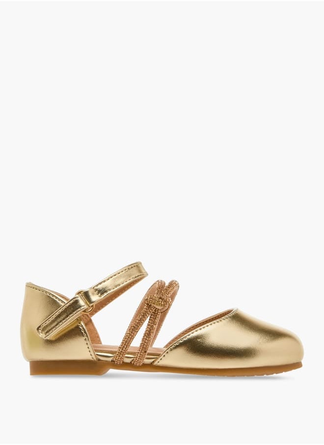 JUNIORS Girls Embellished Ballerina Shoes with Hook and Loop Closure  - Image 3
