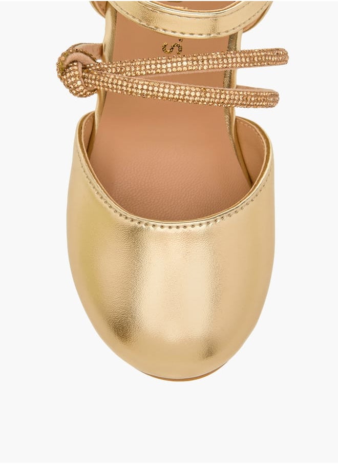 JUNIORS Girls Embellished Ballerina Shoes with Hook and Loop Closure  - Image 5