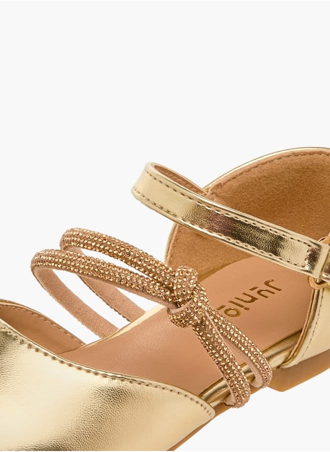 JUNIORS Girls Embellished Ballerina Shoes with Hook and Loop Closure  - Image 4