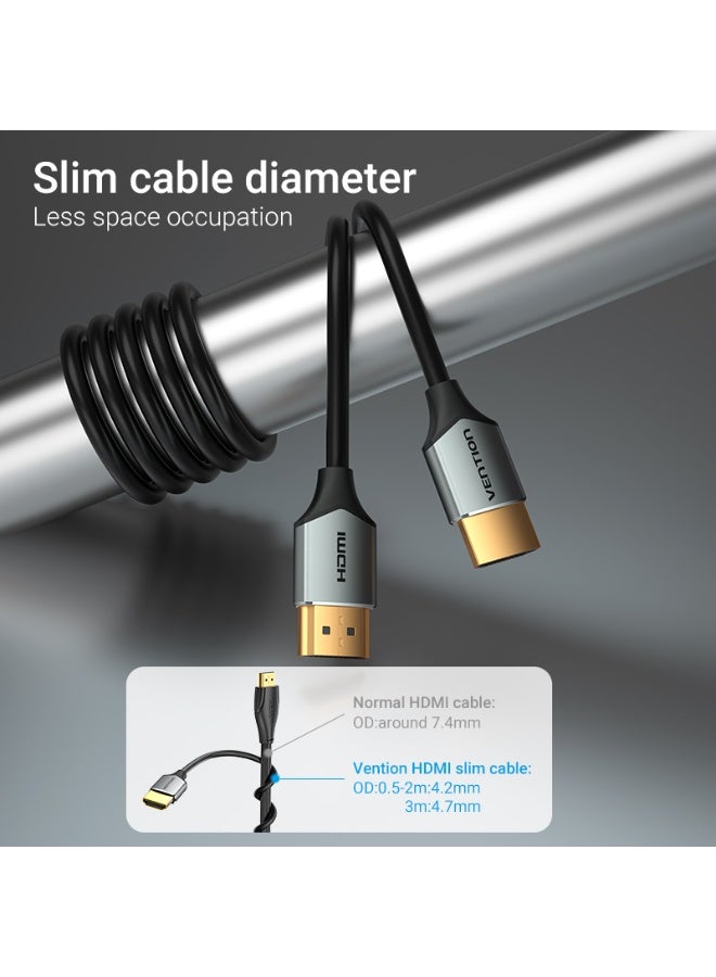 VENTION Ultra Thin HDMI Male to Male HD Cable Gray Aluminum Alloy Type Model - Image 3