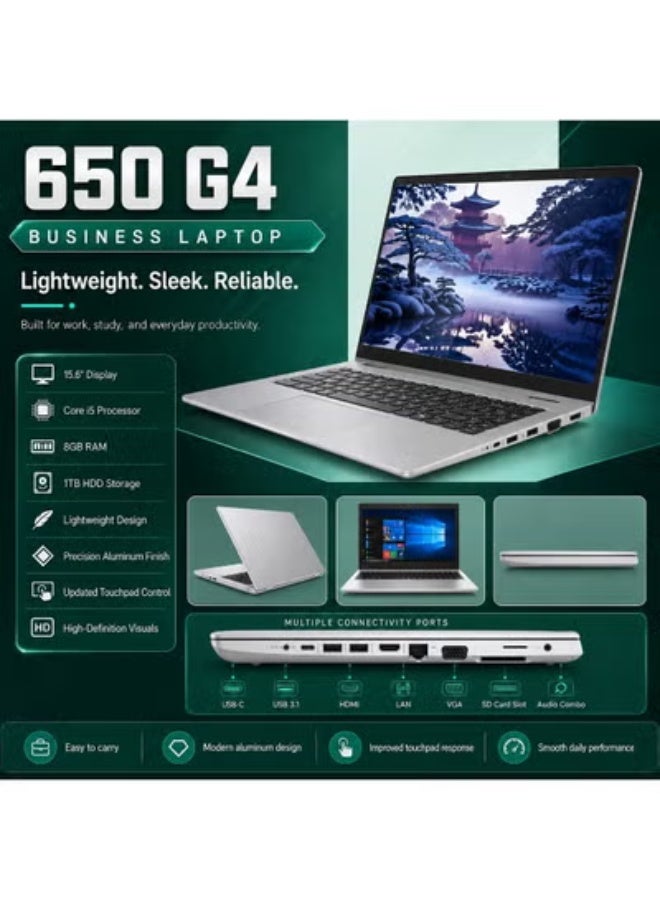 Business Laptop 15.6 Inch Display, Intel Core i5 Processor, 8GB RAM, 1TB HDD Storage, Productivity Laptop with Laptop Stand, Mouse and Carrying Bag for Office and Daily Work - Image 2