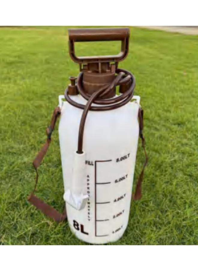 Portable Garden Camping Water Sprayer Hand Pump Pressure Sprayer Adjustable Nozzle 8L Capacity  Shoulder Strap Ergonomic Handle for Outdoor Cleaning Car Washing 