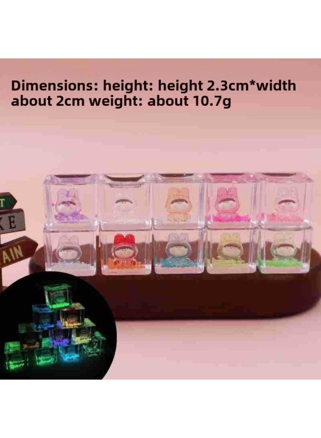 Lilith Miniature Cute Trendy Play Resin Three-dimensional Car Desktop Small Ornaments Open Blind Bag Children's Year Gift-Color:1 Set Of 10 Colors [luminous] Ice Cubes Lily  - Image 1