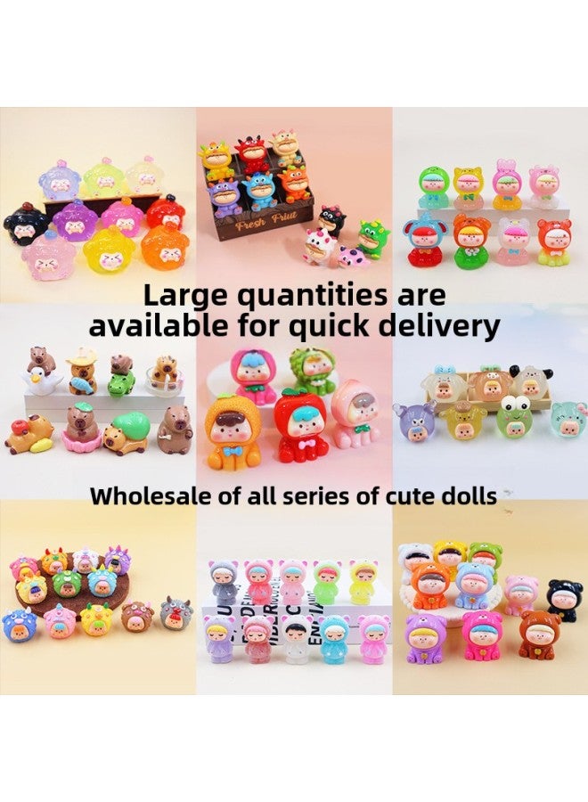 Lilith Miniature Cute Trendy Play Resin Three-dimensional Car Desktop Small Ornaments Open Blind Bag Children's Year Gift-Color:1 Set Of 10 Colors [luminous] Ice Cubes Lily  - Image 2