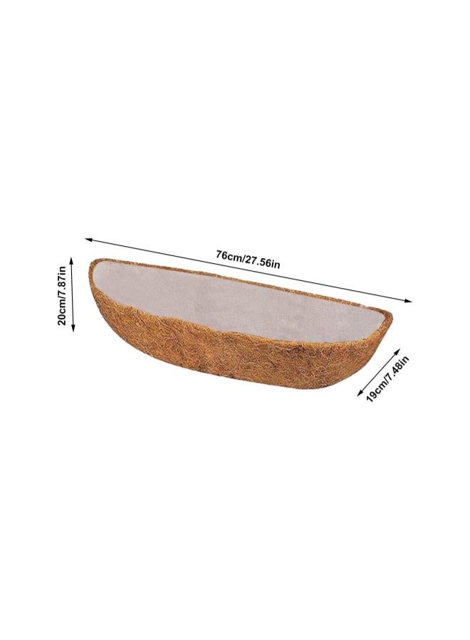 Generic 2Pcs Half-Moon Coco Liner for Planters, 30inches Thick Hanging Basket Liner Replacement Coconut Palm Mat with 1Non-Woven Lining, Hanging Plant Flower Basket Liner  - Image 5