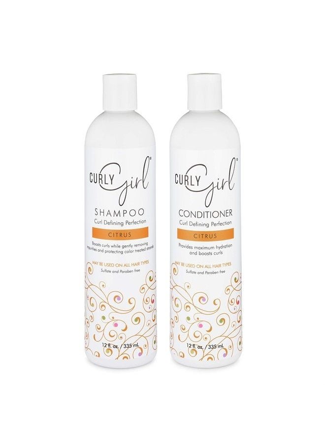 Curly Girl - Curl Hair Shampoo Conditioner Set 12 oz Bottles Curly Girl Method Approved Curly Girls Hair Care Frizz Control - Image 1