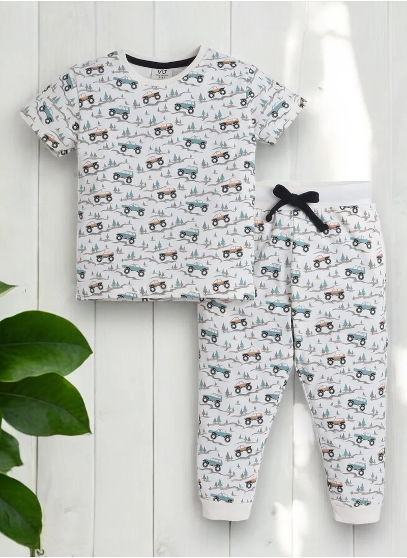 victor and jane Victor and Jane - All-Over Printed T-shirt and Pyjama Set