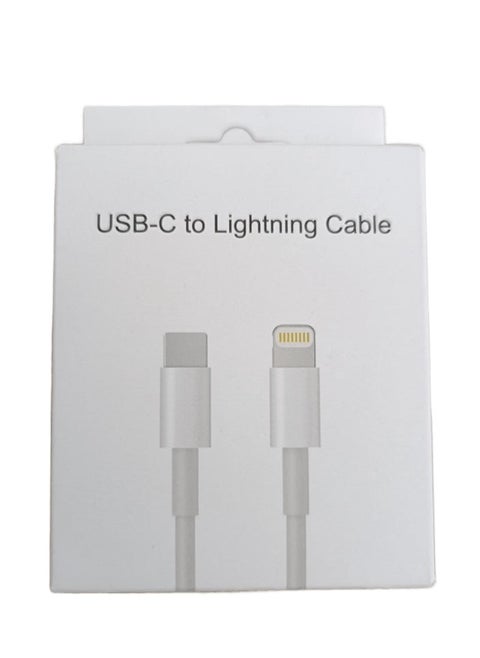 كابل شحن ايفون USB-C to lighning لون ابيض
