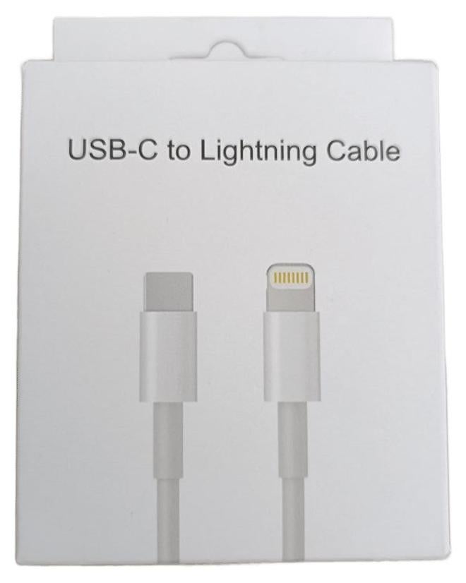 USB-C to lightning iPhone charging cable, white - Image 1