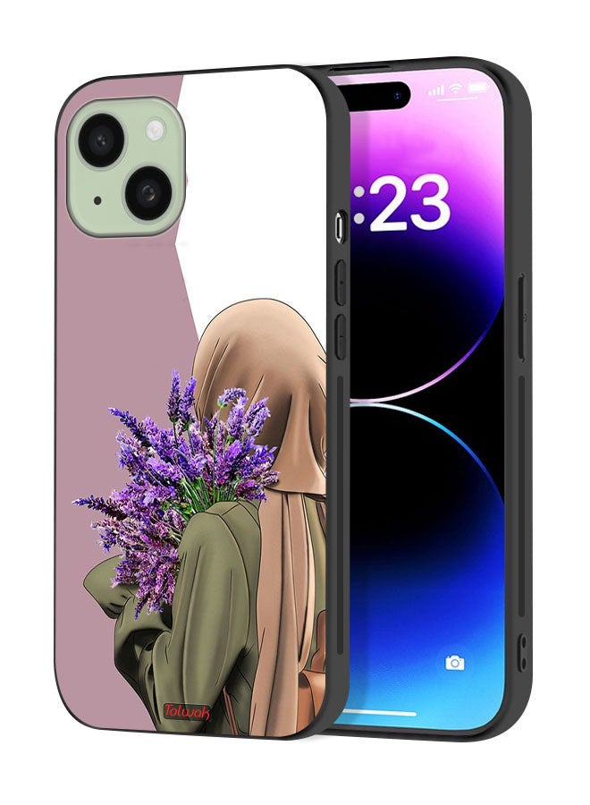 Tolwak Apple iPhone 15 Plus Protective Case Cover Holding Flower - Image 1