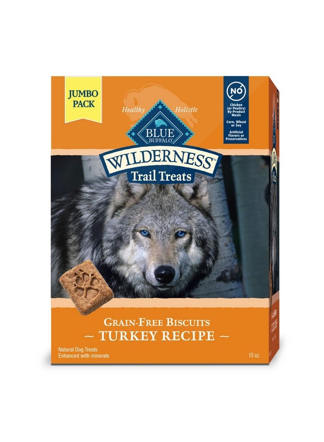 Blue Buffalo Wilderness Trail Treats High Protein Grain Free Dog Biscuits Crunchy Dog Treats, Turkey Recipe, 10Oz Bag - Image 1
