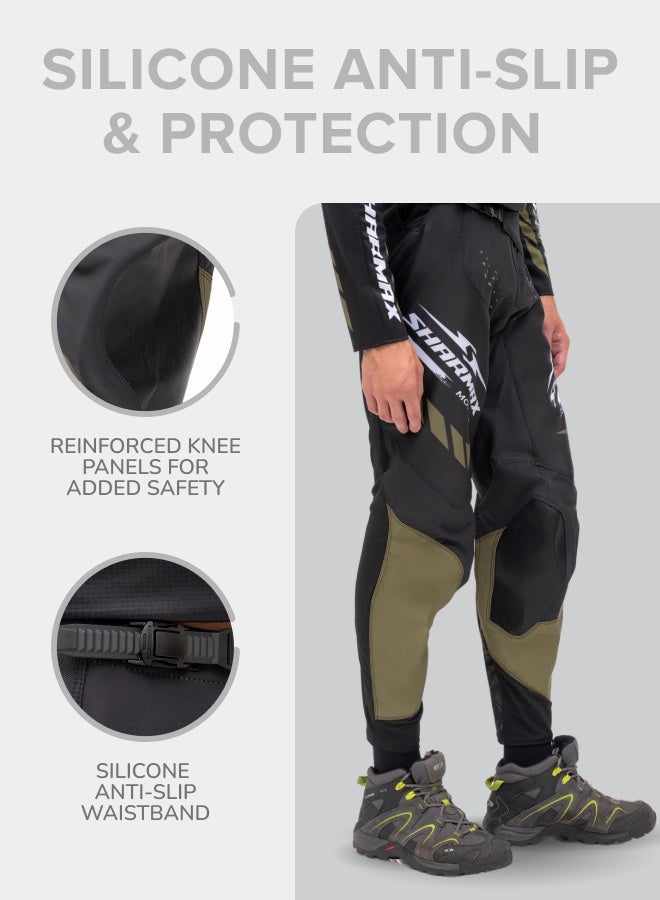 SHARMAX Jersey Set, Long Sleeve Performance Top and Pants, Sports and Casual Wear (Black/Gray)