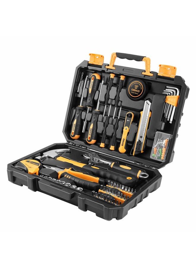 DEKOPRO 100 Piece Home Repair Tool Set,General Household Hand Tool Kit with Plastic Tool Box Storage - Image 2
