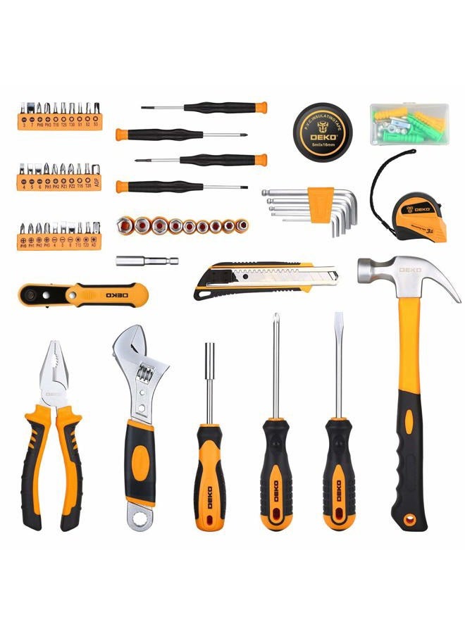 DEKOPRO 100 Piece Home Repair Tool Set,General Household Hand Tool Kit with Plastic Tool Box Storage - Image 4