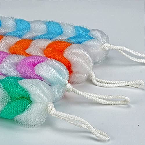 KIRA Long Stretch Back Sponge with Rope Handles Back Scrubber Bath Shower Mesh Sponge Exfoliating Body Scrub Stretch Braided Loofah for Men and Women (Asorted Colors (PACK OF 2)) - Image 3