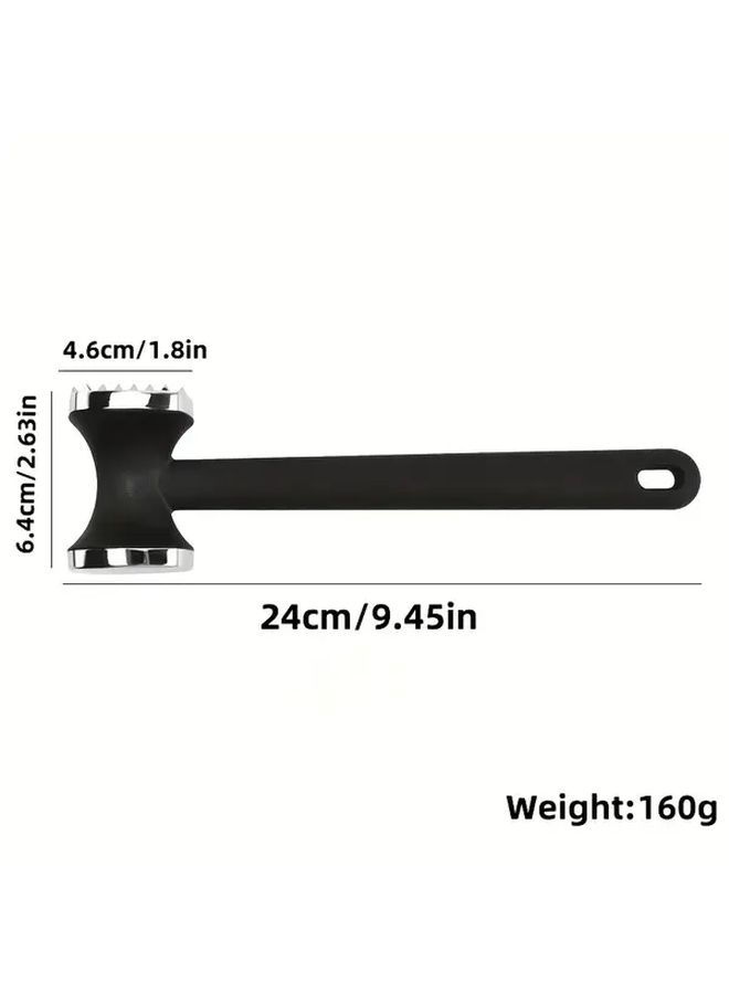 Heavy Duty Silvery Zinc Alloy Meat Hammer Double Sided Steak Tenderizer With Non Slip Handle - Image 3