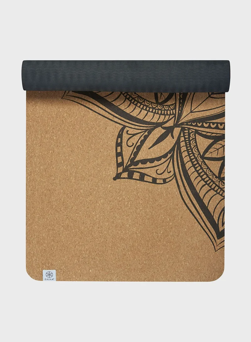 Gaiam 5Mm Printed Cork Mandala Yoga Mat