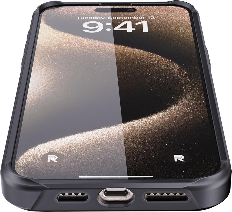 Rebel Case for iPhone 15 Pro Max [Gen-5 Aramid Fiber] Strong MagSafe Compatible, Grippy Sides, Shockproof Corners, Metal Lens + Buttons, Upgraded Protective Design, 6.7 Inch Phone 2023 (Black) - Image 3