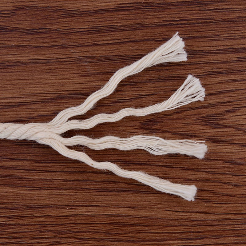2 pcs Manual Woven Tapestry Rope Cotton Wall Pendant Weaving Handmade Cord DIY Making Cord for Handmade Wall Craft Decoration (10000 x 0.5cm, Beige) - Image 4