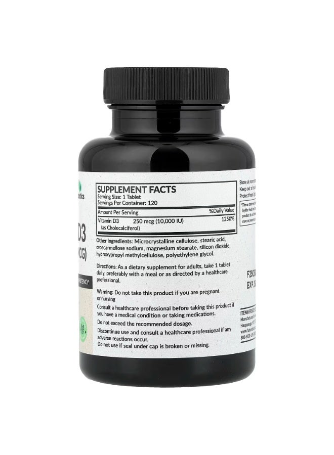 فيوتشر بايوتكس فيوتشربيوتكس، فيتامين د3، 250 ميكروغرام (10000 وحدة دولية)، 120 قرصًا - Image 2