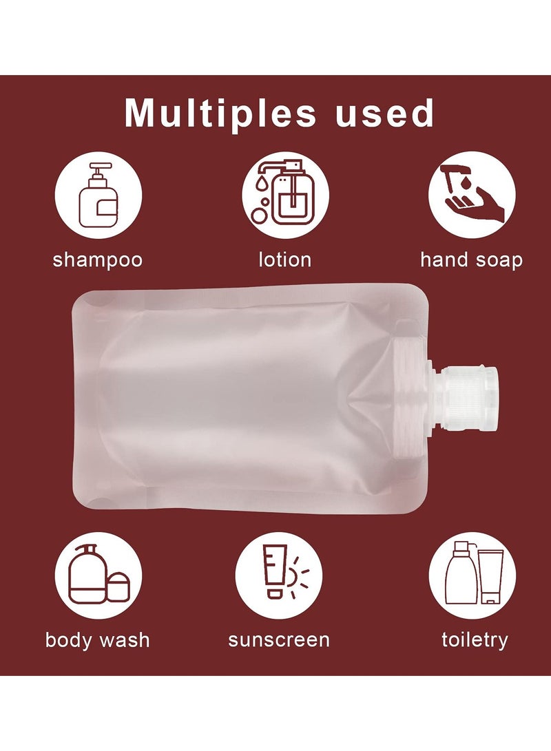 SYOSI Refillable Squeeze Bag, 12-Piece Travel Container Wash Bag, Stand-Up Bag Packaging Bag, Portable Travel Liquid Makeup Bag for Lotion/Shampoo/Cream/Hand Soap (30ml/50ml/100ml) - Image 5