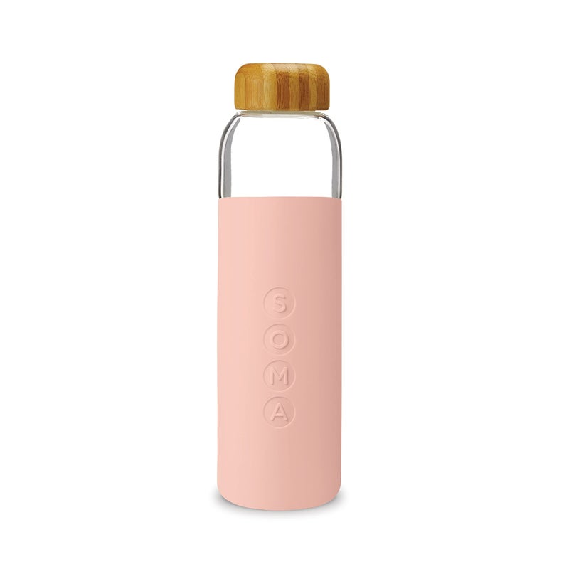 Soma Full Circle Home V.2 17 oz. Glass Water Bottle - Blush - Image 1