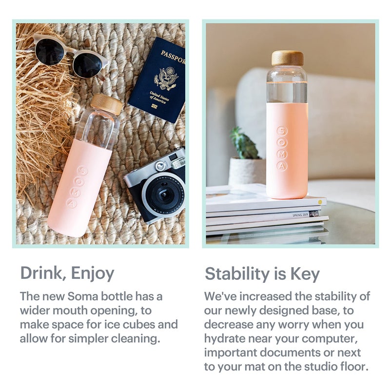 Soma Full Circle Home V.2 17 oz. Glass Water Bottle - Blush - Image 5