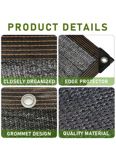Generic Black Shade Cloth 3 x 6 Meter Shade Fabric Sun Shade Netting Privacy Screen with Reinforced Grommets for Patio Plants Cover Greenhouse Barns Kennel Hydroponic Gardens Black  - Image 2