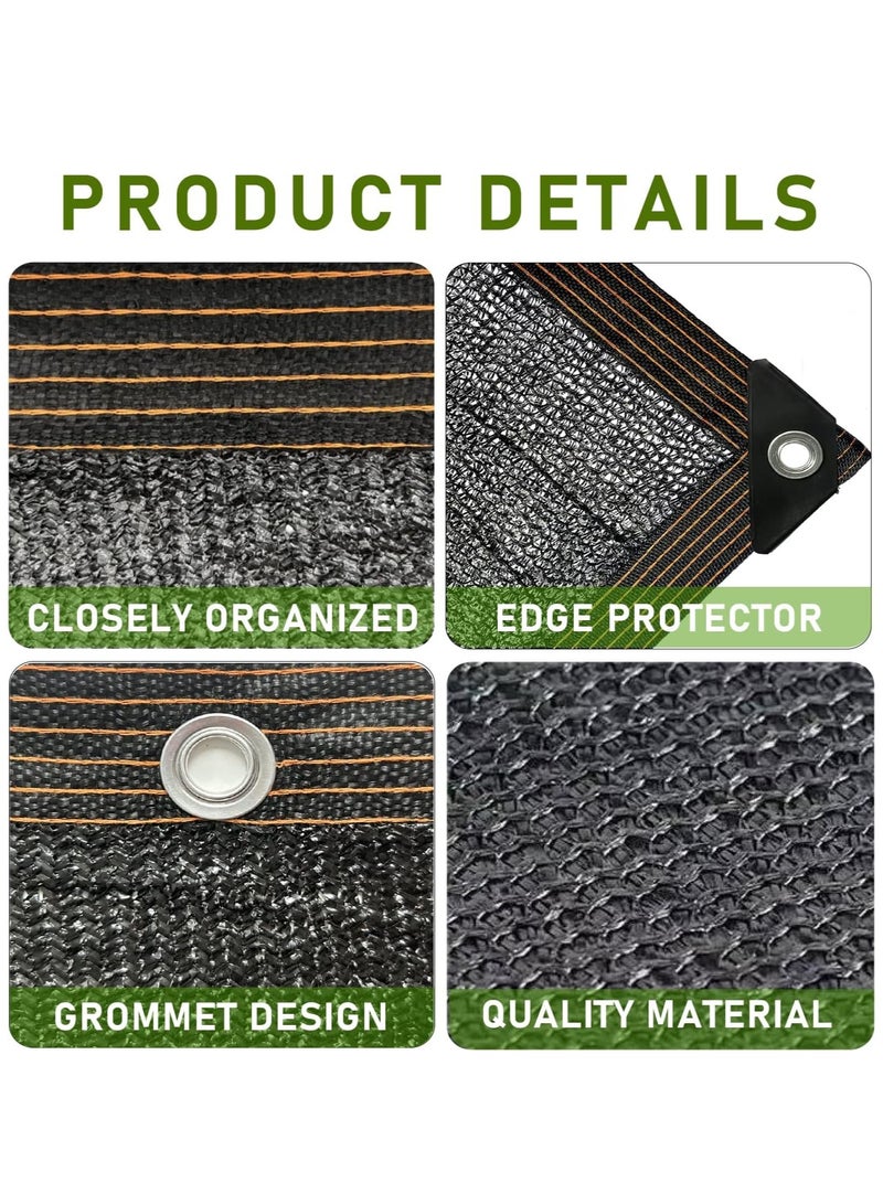 Generic Black Shade Cloth 3 x 6 Meter Shade Fabric Sun Shade Netting Privacy Screen with Reinforced Grommets for Patio Plants Cover Greenhouse Barns Kennel Hydroponic Gardens Black  - Image 2