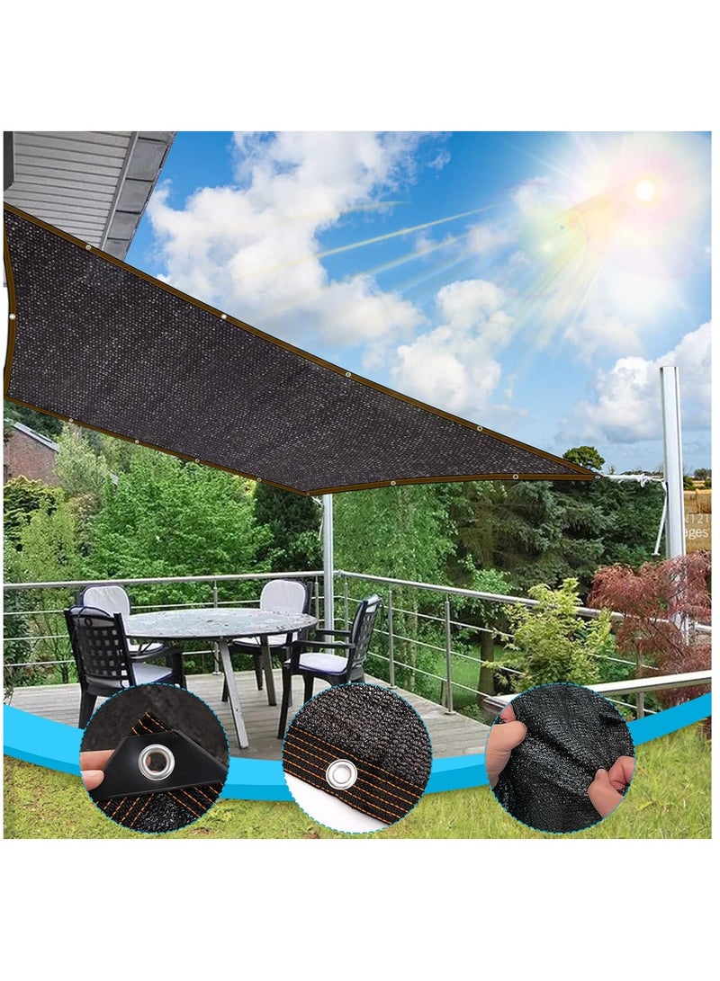 Generic Black Shade Cloth 3 x 6 Meter Shade Fabric Sun Shade Netting Privacy Screen with Reinforced Grommets for Patio Plants Cover Greenhouse Barns Kennel Hydroponic Gardens Black  - Image 5