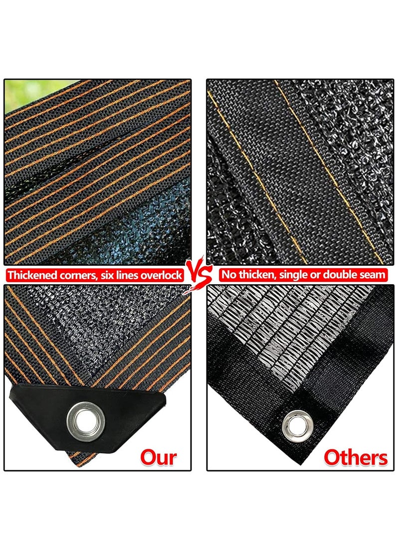 Generic Black Shade Cloth 3 x 6 Meter Shade Fabric Sun Shade Netting Privacy Screen with Reinforced Grommets for Patio Plants Cover Greenhouse Barns Kennel Hydroponic Gardens Black  - Image 4