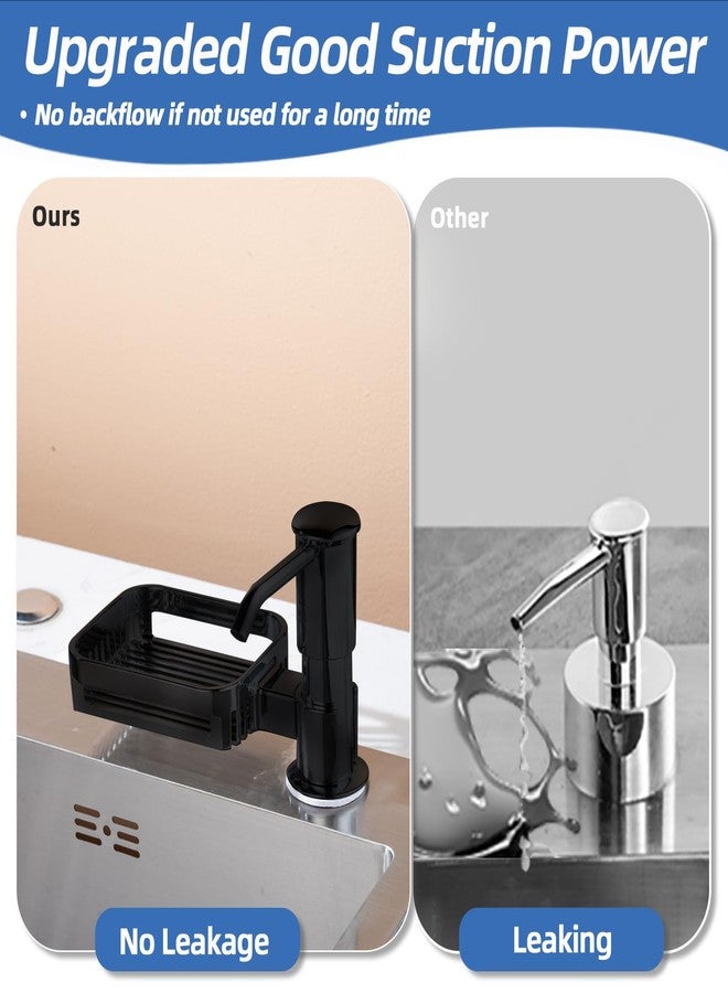 HAPPUP Soap Dispenser for Kitchen Sink, Built in Soap Dispenser Pump with Sponge Holder, Under Counter Black ABS Pump Head with 38" Extension Tube Kit, Good Suction Power (Black) - Image 5