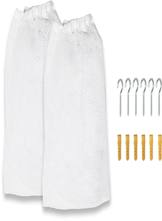 Simple Houseware 2 Pack Stuffed Animal Toy Hammock Net, Corner Wall Storage for Kids Room, White - Image 5