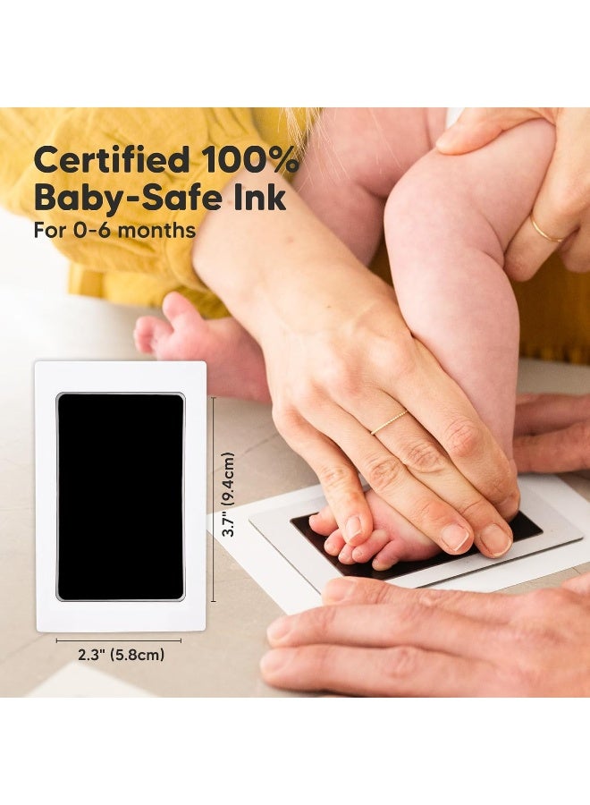 KeaBabies Baby Hand & Footprint Kit with Felt Letterboard, Inkless Ink Pad - Personalized New Mom Gifts for Baby Announcement, Cute Nursery Newborn Picture Frame,Ideal Dog Nose & Paw Print Kit(Alpine White) - Image 5