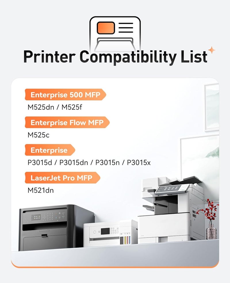 Zstint 55A Toner Cartridge - Black High Yield Compatible with HP 55A 55X CE255A CE255X to Compatible with P3015 P3015dn P3015x Pro 500 MFP M521dn M521dw M525dn M525f M525c Series Printer(Black 2-Pack) - Image 2