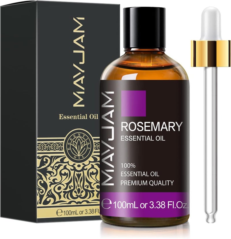 Rosemary Essential Oil with Dropper, MAYJAM Pure Rosemary Oil Aromatherapy Oils for Humidifier and Diffusers, 3.38FL.OZ