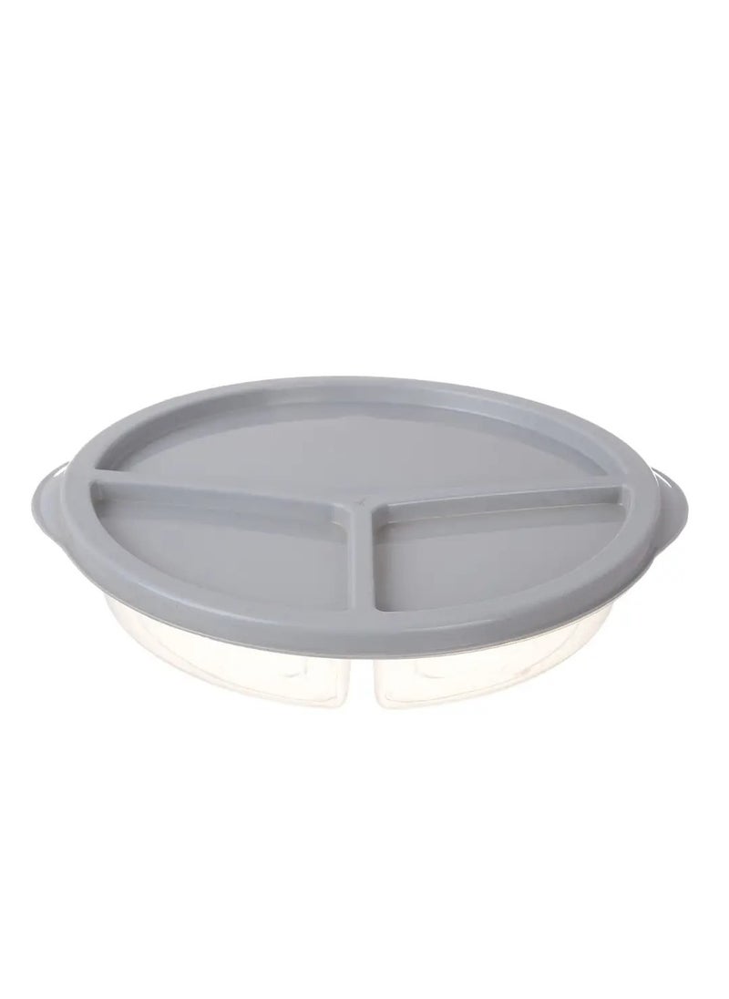 Practical Large Round Lunch Box with Tight Plastic Lid - For Preparing Food and Snacks - 1383 - Multicolor