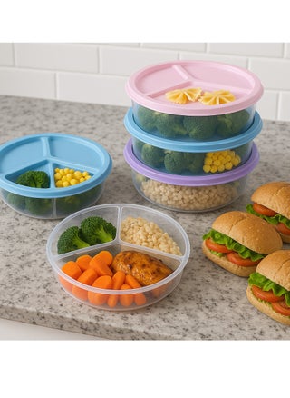 Practical Large Round Lunch Box with Tight Plastic Lid - For Preparing Food and Snacks - 1383 - Multicolor - pzsku/Z226CC63C5ADC34B03B85Z/45/1751228909/98399ee5-fb36-462b-b531-15811c7cb865