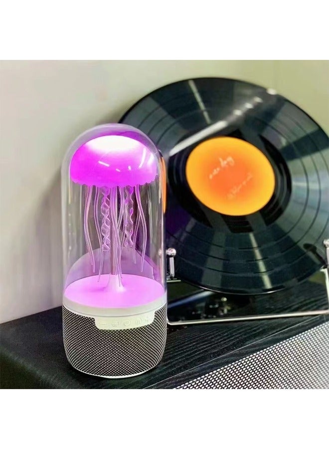 مكبر صوت بلوتوث Jellyfish الإبداعي المحمول الصغير مع أضواء ملونة على شكل أخطبوط، زينة مكتبية لاسلكية - Image 2