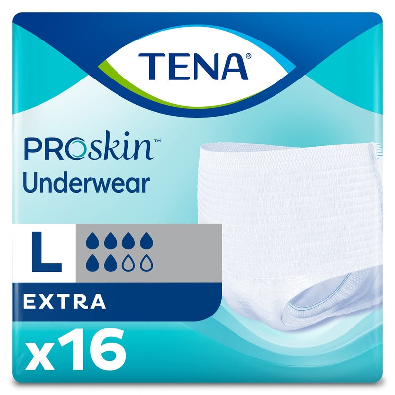 TENA ProSkin Extra Breathable Underwear Incontinence Disposable Moderate Absorbency Large 16 Count