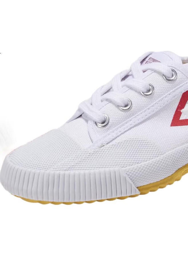 LEAP Feiyue Official Men'S Canvas Shoes, Summer New Style, Breathable Casual Versatile Couple Shoes, White Blue Red, Size 37 - Image 1