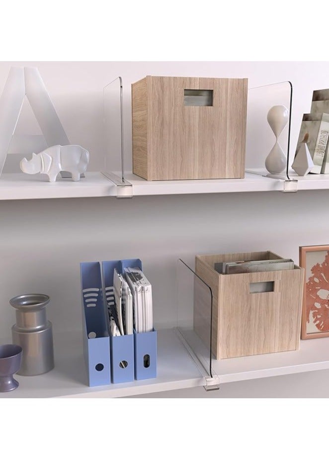6 Pack Acrylic Shelf Dividers for Closets Clear Closet Shelf Organizer Closet Separator Kitchen Cabinets Shelf for Bedroom Kitchen Office - Image 5